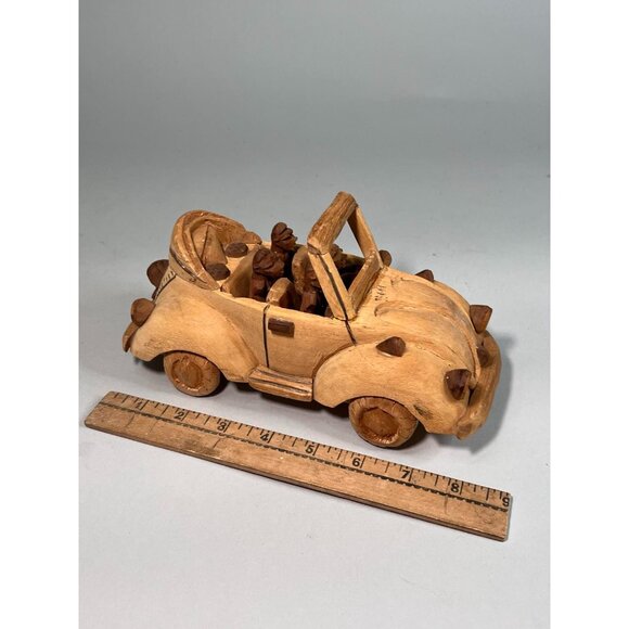 Vintage Ghana African Folkart Carved Wood VW Volkswagen Beetle Cabriolet Conv. - Picture 7 of 7